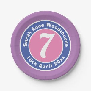 年齢の付いた子供誕生日パーティーお祝い ペーパープレート