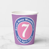 年齢の付いた子供誕生日パーティーお祝い 紙コップ (裏面)