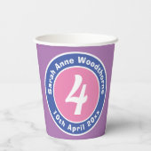 年齢の付いた子供誕生日パーティーお祝い 紙コップ (裏面)