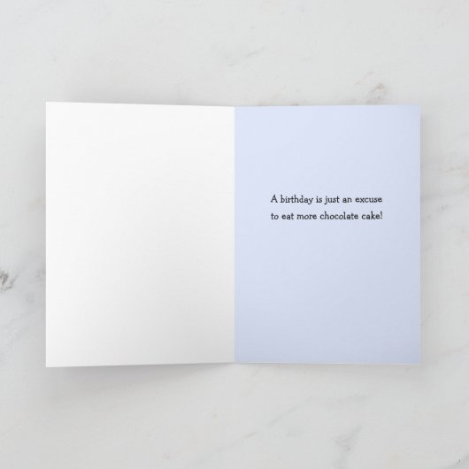 年齢の名前カスタム青レトロ誕生日 カード (内部)