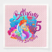 年齢の変更の名前Mermaid誕生日パーティーのパーソナライズ (正面)