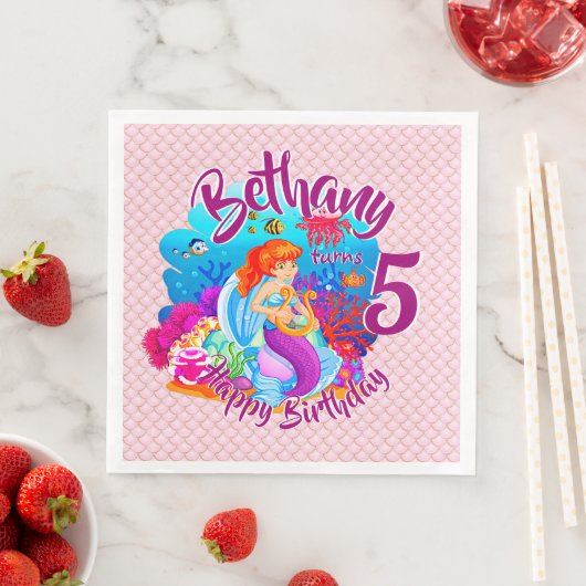 年齢の変更の名前Mermaid誕生日パーティーのパーソナライズ (インサイチュ)
