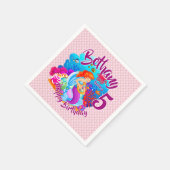 年齢の変更の名前Mermaid誕生日パーティーのパーソナライズ スタンダードカクテルナプキン (角)