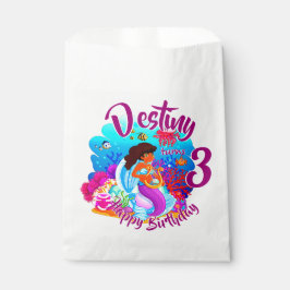 年齢の変更の名前Mermaid誕生日パーティーのパーソナライズ フェイバーバッグ