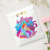 年齢の変更の名前Mermaid誕生日パーティーのパーソナライズ フェイバーバッグ (封をした状態)