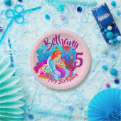 年齢の変更の名前Mermaid誕生日パーティーのパーソナライズ ペーパープレート (パーティー)