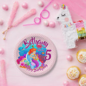 年齢の変更の名前Mermaid誕生日パーティーのパーソナライズ ペーパープレート (パーティー)