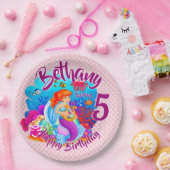 年齢の変更の名前Mermaid誕生日パーティーのパーソナライズ ペーパープレート (パーティー)