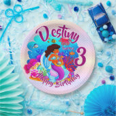 年齢の変更の名前Mermaid誕生日パーティーのパーソナライズ ペーパープレート (パーティー)