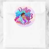 年齢の変更の名前Mermaid誕生日パーティーのパーソナライズ ラウンドシール (バッグ)