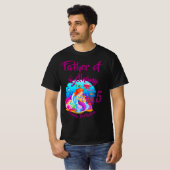 年齢の変更の名前Mermaid誕生日パーティーのパーソナライズ Tシャツ (正面フル)