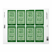 年齢の変更誕生日ワイングリーンパーソナライズされた ラベル (フルシート)