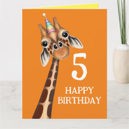 年齢の子供の誕生日カード – Giraffe カード