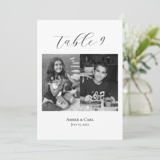 年齢の幼少期の写真結婚のテーブルカード番号 プログラム (スタンド正面)