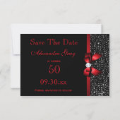 年齢の誕生日の保存日付の黒および赤 セーブザデート (裏面)