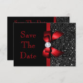 年齢の誕生日の保存日付の黒および赤 セーブザデート (正面/裏面)