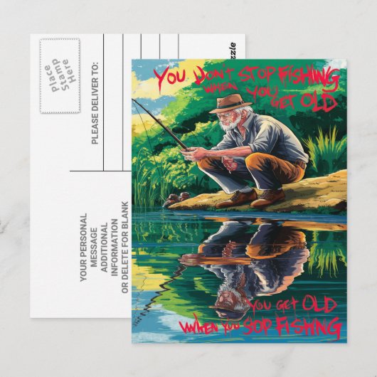 年齢の魚釣り ポストカード (正面/裏面)