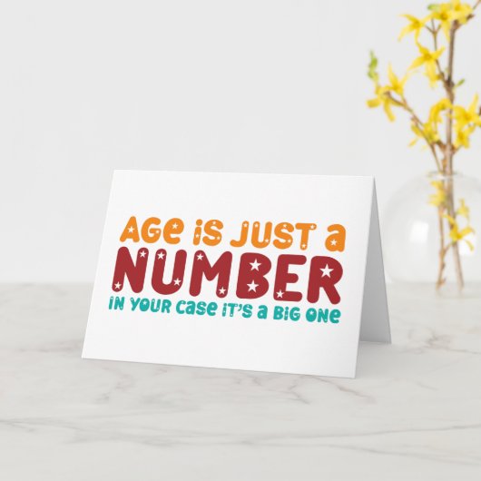 年齢はただの数の古い年齢のジョークのおもしろい誕生日 カード (黄色い花)