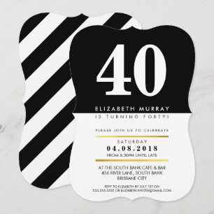 年齢はっきりした数クール金ゴールドフォイル40歳40招待状 招待状