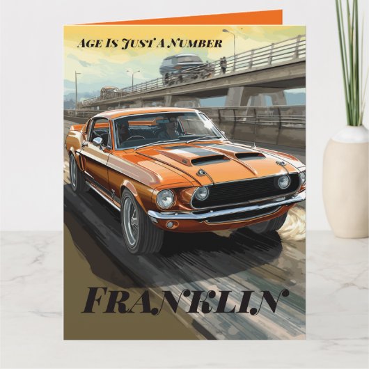 年齢はナンバーカークラシック誕生日 カード (正面)