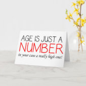 年齢は単なる数字である – おもしろい誕生日カード カード (黄色い花)