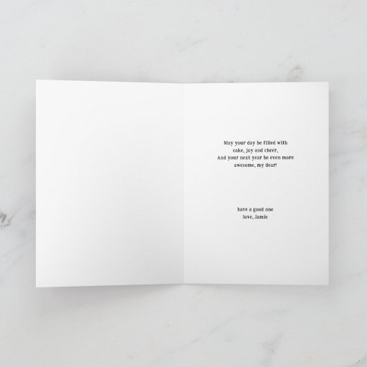 年齢は放課外の象のおもしろい誕生日 カード (内部)