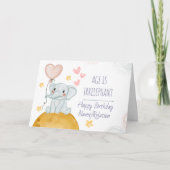 年齢は未練にかわいい象おもしろい誕生日 カード (正面)