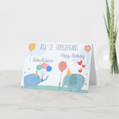 年齢は未練にかわいい象おもしろい誕生日 カード (正面)