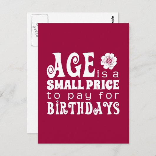 年齢は誕生日に支払う小さい価格 ポストカード (正面/裏面)