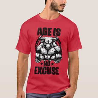 年齢は関係ない 筋トレ好きな人のための牛の格言 Tシャツ