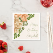 年齢や年数を記さない秋の花の誕生日ナプキン スタンダードカクテルナプキン (インサイチュ)