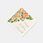 年齢や年数を記さない秋の花の誕生日ナプキン スタンダードカクテルナプキン (角)