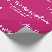 年齢をもたらす知恵おもしろいことわざ誕生日ギフトピンク ラッピングペーパー (角)