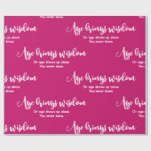 年齢をもたらす知恵おもしろいことわざ誕生日ギフトピンク ラッピングペーパー (フラット)