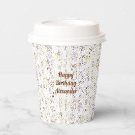 年齢を問わない誕生日お祝いリボンパターン 紙コップ