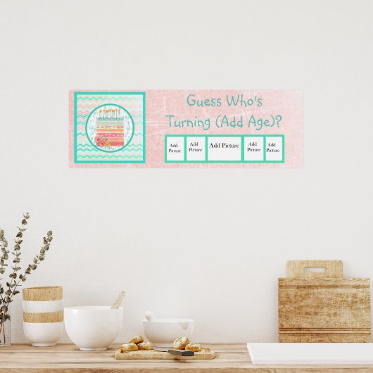 年齢を変更するユーザーの誕生日バナーのポスター ポスター (キッチン)