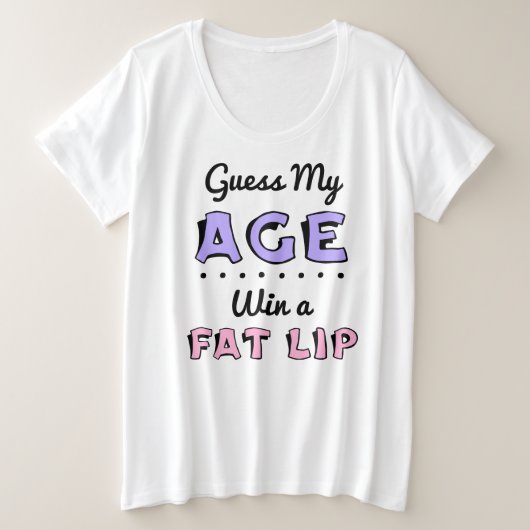 年齢を当ててみて レディース 基本的プラスサイズTシャツ プラスサイズTシャツ (デザイン正面)