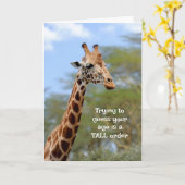 年齢を推測する高注文おもしろいキリン動物ユーモア カード (黄色い花)