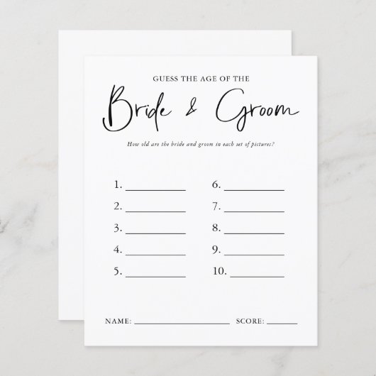 年齢を推測する |ブライダルシャワー (正面/裏面)