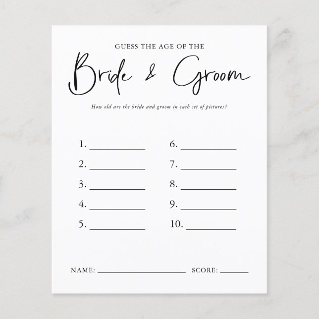 年齢を推測する |ブライダルシャワー (正面)