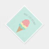 年齢アイスパーソナライズされたクリーム誕生日ナプキン スタンダードランチョンナプキン (角)