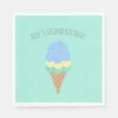 年齢アイスパーソナライズされたクリーム誕生日ナプキン スタンダードランチョンナプキン (正面)