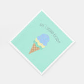 年齢アイスパーソナライズされたクリーム誕生日ナプキン スタンダードランチョンナプキン (角)