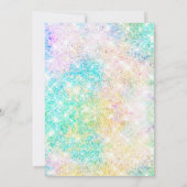 年齢エレガント虹色の緑の虹のグリッター 招待状 (裏面)