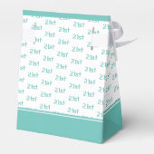 年齢オフセット番号パターン – ティール（緑がかった色）/白 フェイバーボックス (裏面サイド)