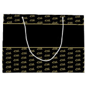 年齢オフセット番号パターン – 黒/金ゴールド ラージペーパーバッグ (裏面)