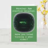 年齢オーバーフロー警告 誕生日ユーモア カード (黄色い花)