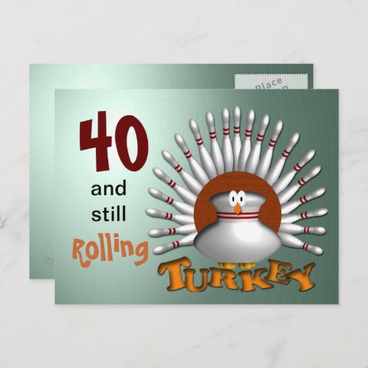 年齢カスタマイズボーリング誕生日 ポストカード (正面/裏面)