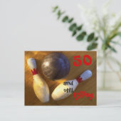 年齢カスタマイズボーリング誕生日 ポストカード (スタンド正面)