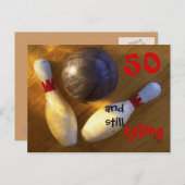 年齢カスタマイズボーリング誕生日 ポストカード (正面/裏面)